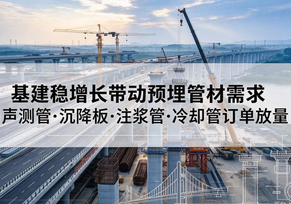威远基建稳增长带动预埋监测管材需求，声测管、沉降板、注浆管订单持续放量